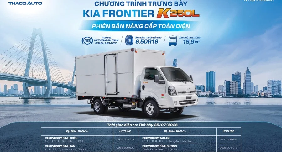 THACO AUTO TP.HCM tổ chức chương trình trưng bày và giới thiệu xe KIA K250L phiên bản nâng cấp toàn diện