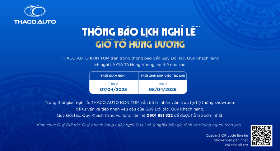 THÔNG BÁO NGHỈ LỄ GIỖ TỔ HÙNG VƯƠNG