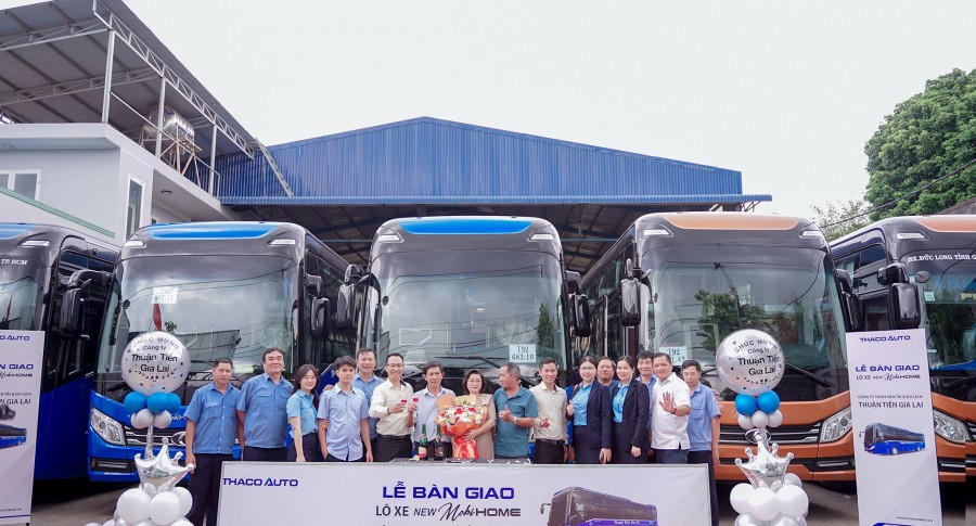 Bàn giao lô 03 xe New Mobihome phục vụ vận tải hành khách tuyến Gia Lai – Đà Nẵng