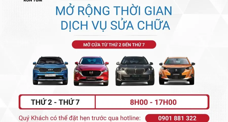 Thông báo mở rộng thời gian làm việc tại THACO AUTO Kon Tum