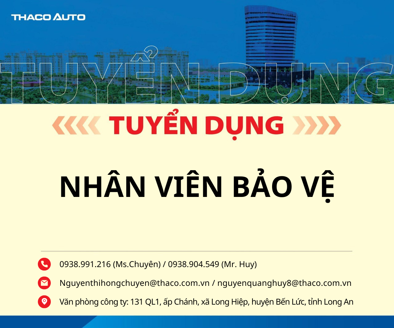 THACO AUTO LONG AN - TUYỂN DỤNG