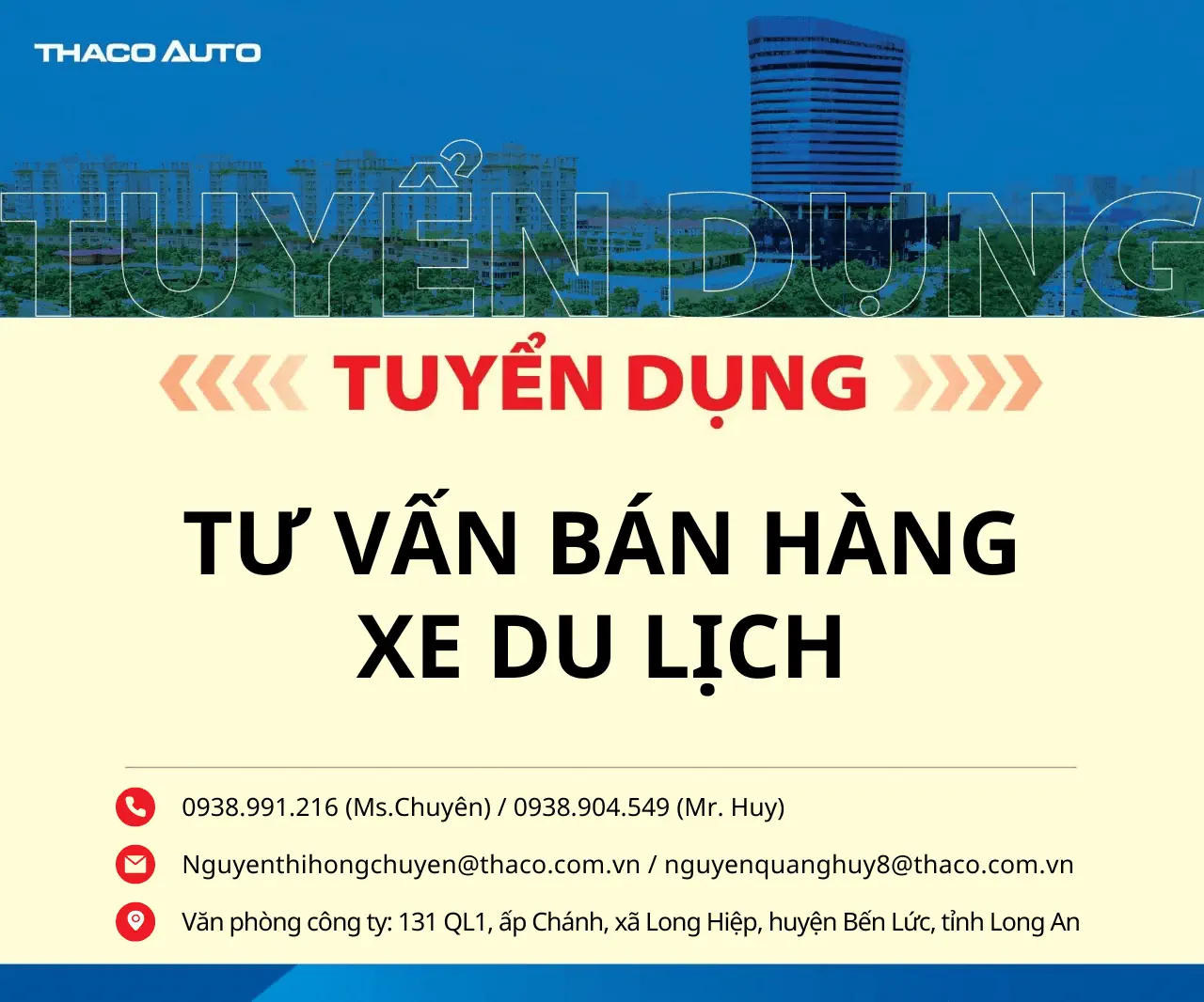 THACO AUTO LONG AN – TUYỂN DỤNG