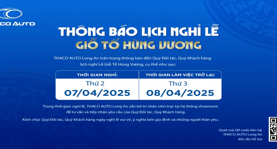 THÔNG BÁO LỊCH LÀM VIỆC DỊP GIỖ TỔ HÙNG VƯƠNG 10/3