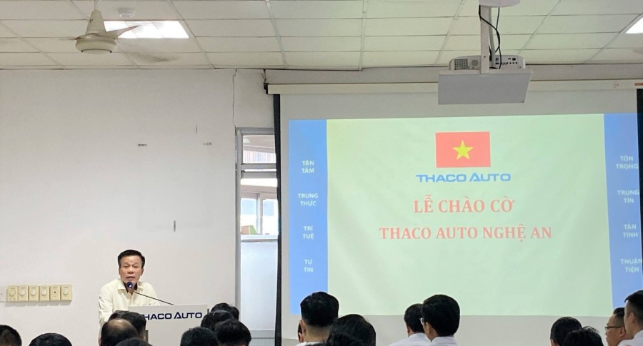 CHÀO CỜ THÁNG 8/2024: THACO AUTO NGHỆ AN TỔ CHỨC ĐÁNH GIÁ KẾT QUẢ THÁNG 07 & TRIỂN KHAI KẾ HOẠCH KINH DOANH THÁNG 08/2024