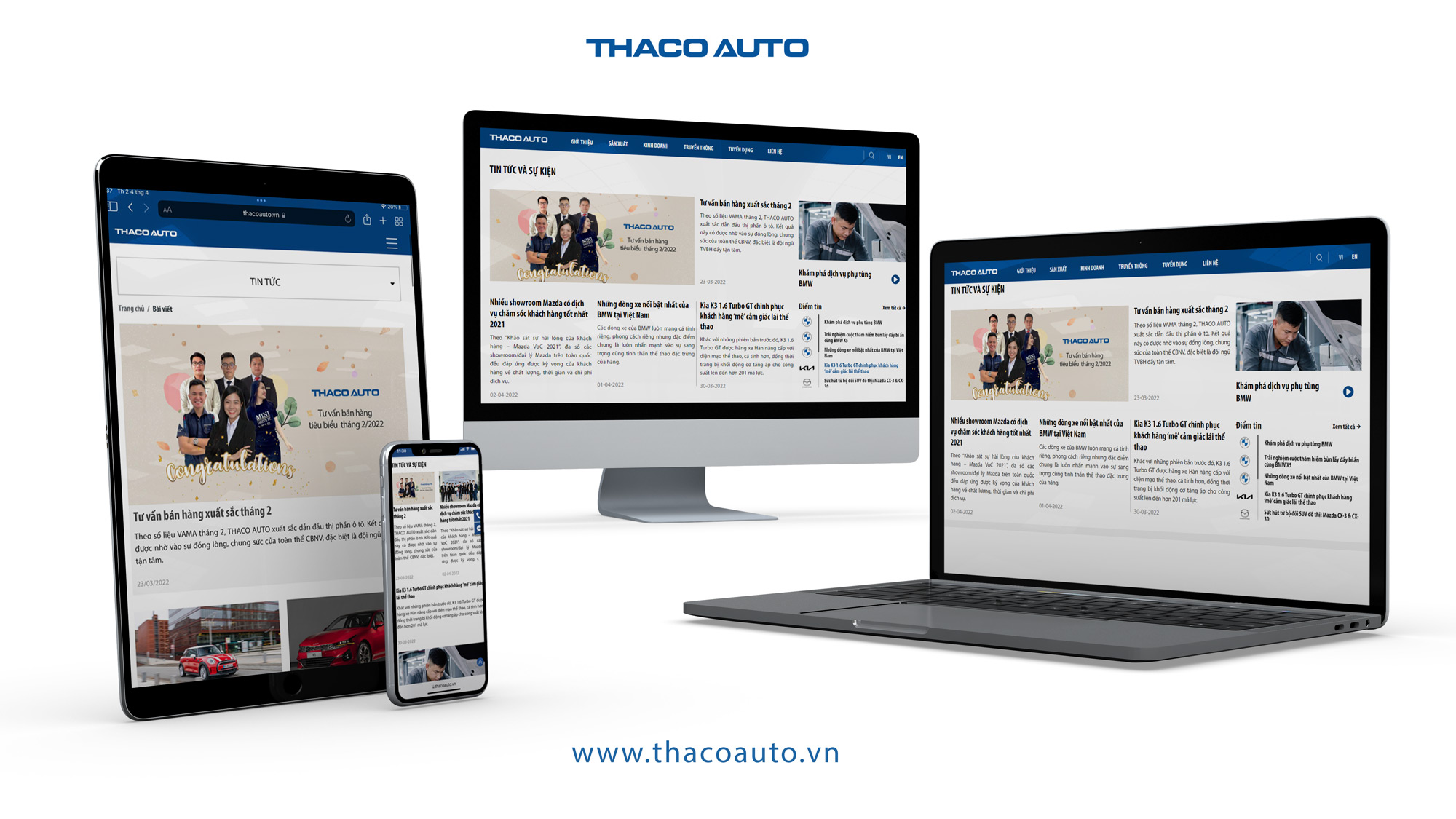 THACO AUTO ra mắt website với giao diện thân thiện