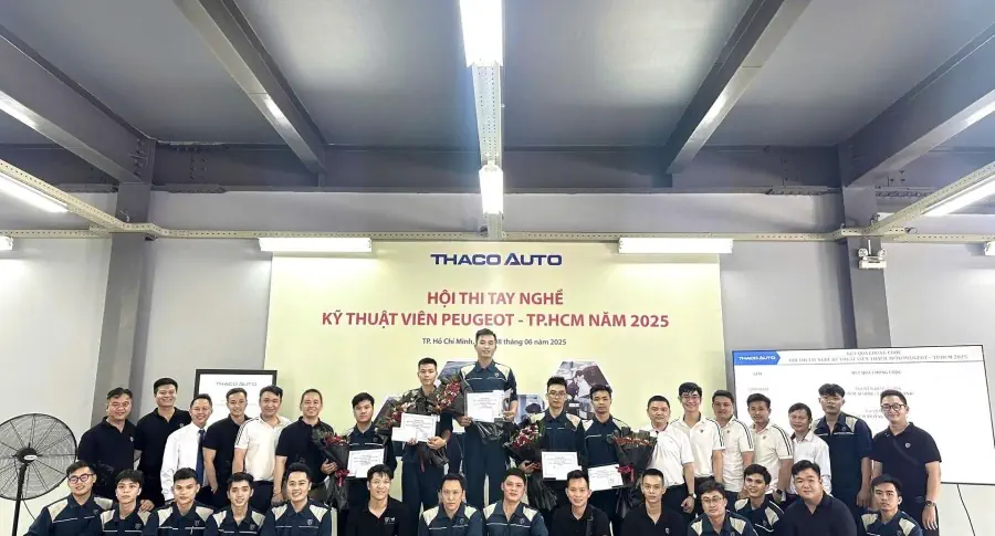 VINH DANH CÁ NHÂN ĐẠT GIẢI TRONG HỘI THI TAY NGHỀ KỸ THUẬT VIÊN THACO AUTO PEUGEOT - TP. HCM