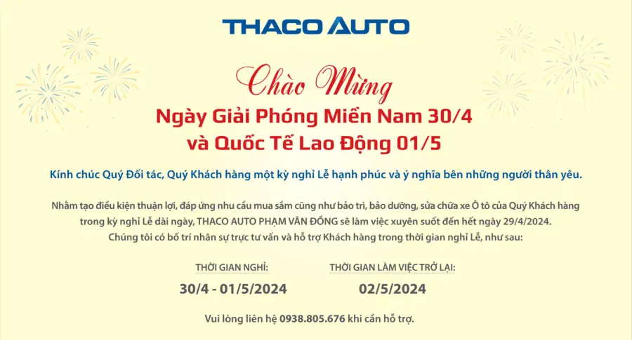 🇻🇳 THÔNG BÁO LỊCH LÀM VIỆC DỊP LỄ 30/4- 1/5 🇻🇳