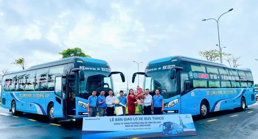 THACO AUTO Phú Yên Bàn giao lô xe Bus Thaco phục vụ vận tải hành khách tuyến Tuy Hòa - TP. Hồ Chí Minh