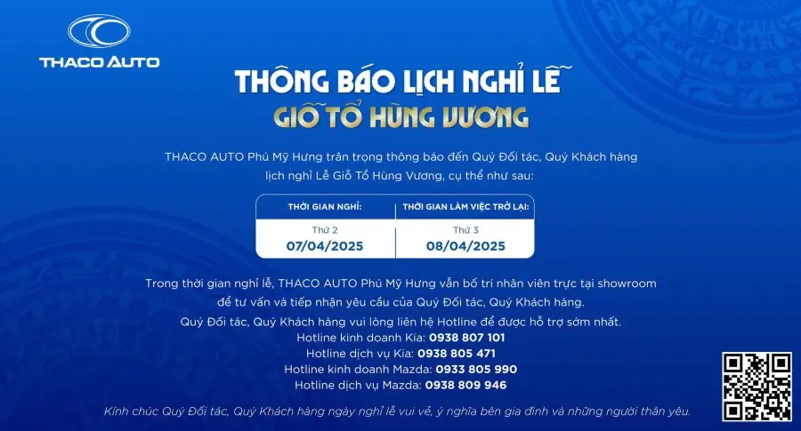 THÔNG BÁO LỊCH NGHỈ LỄ GIỖ TỔ HÙNG VƯƠNG