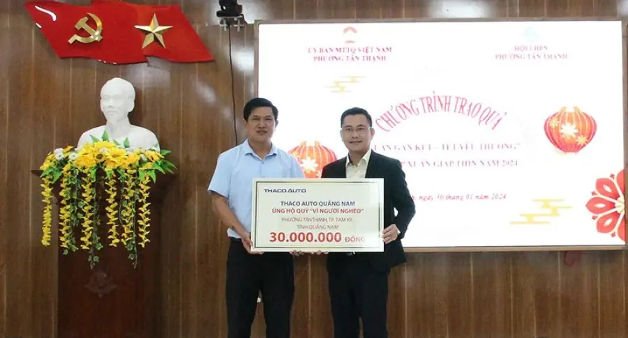 THACO AUTO Quảng Nam sẻ chia với người có hoàn cảnh khó khăn tại địa phương nhân dịp Tết Nguyên đán 2024