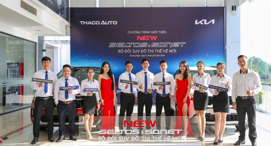 THACO AUTO Quảng Ngãi tổ chức sự kiện trưng bày và giới thiệu cặp đôi NEW SELTOS & NEW SONET