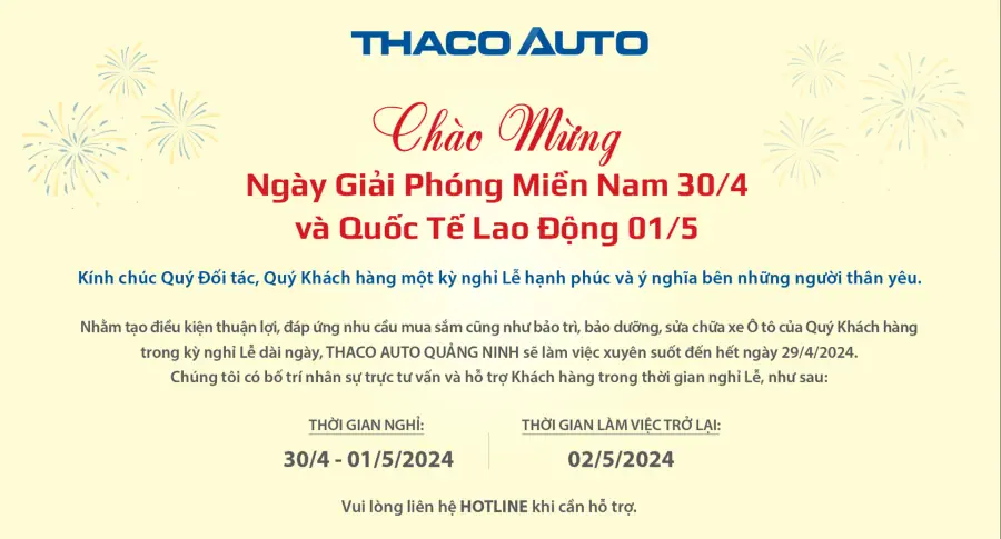 THÔNG BÁO LỊCH LÀM VIỆC.