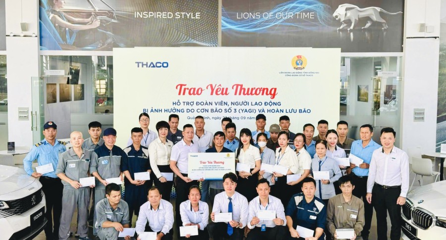 THACO AUTO QUẢNG NINH TRAO QUÀ HỖ TRỢ ĐOÀN VIÊN VÀ NLĐ BỊ ẢNH HƯỞNG BÃO SỐ 3