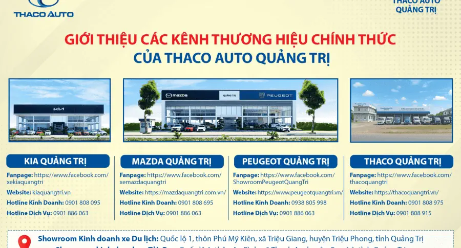 Giới thiệu các kênh thương hiệu chính thức của THACO AUTO Quảng Trị