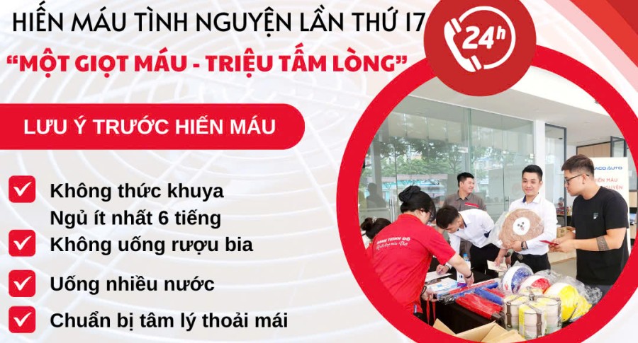 Hiến máu tình nguyện lần thứ 17 năm 2024 tại THACO AUTO TẢI BUS HÀ NỘI