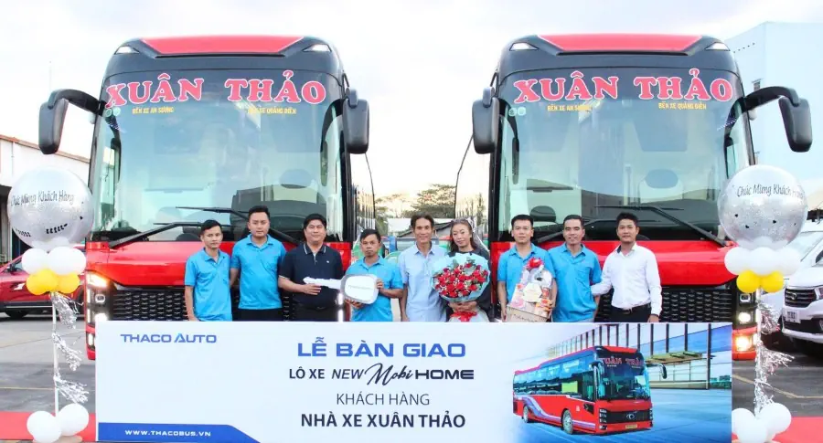 THACO AUTO Tải Bus - TP.HCM bàn giao lô 02 xe THACO MOBIHOME S TB120B24A (24 phòng – VIP) cho Nhà Xe Xuân Thảo