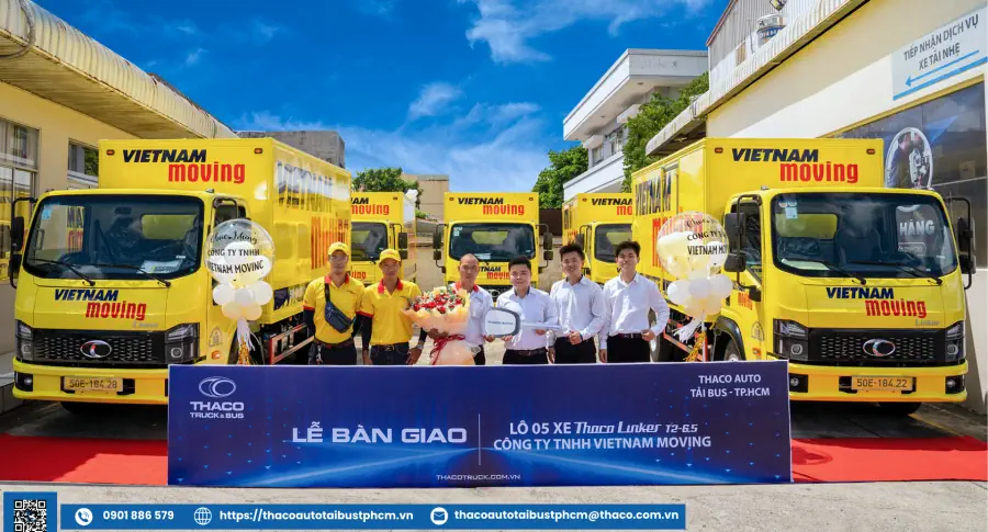 Bàn giao lô 5 xe THACO Linker T2-6.5 cho Công Ty TNHH Vietnam Moving