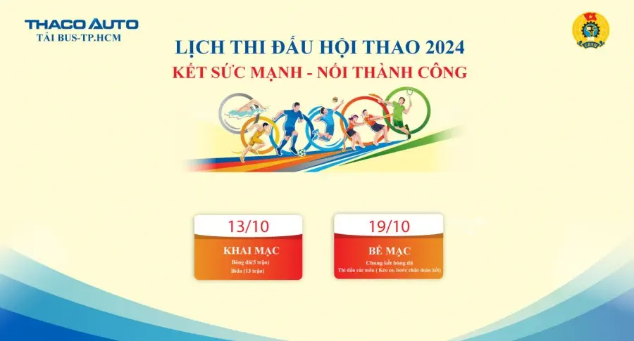 Lịch thi đấu Hội thao “Kết sức mạnh - Nối thành công” năm 2024 tại THACO AUTO Tải Bus - TP.HCM.