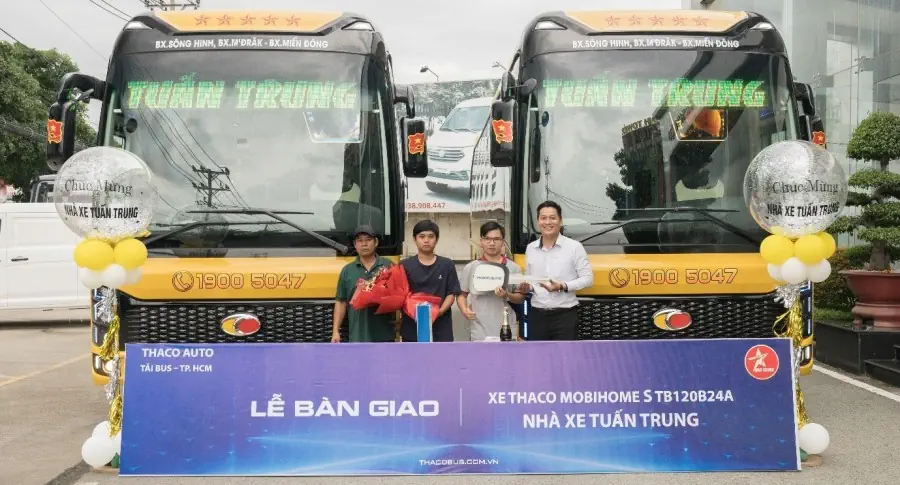 THACO AUTO Tải Bus - TP.HCM bàn giao lô 2 xe THACO MOBIHOME S TB120B24A (24 phòng – VIP) cho Nhà Xe Tuấn Trung