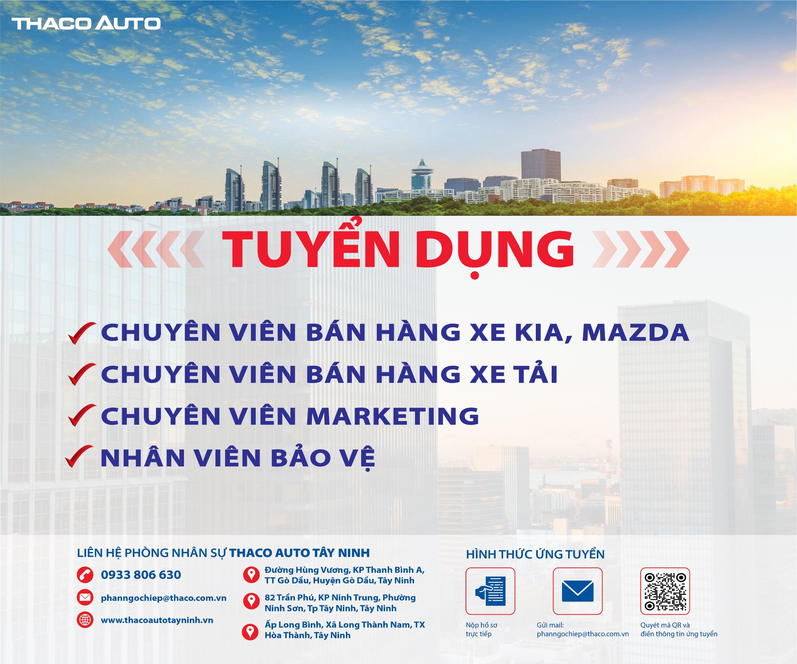 THACO AUTO TÂY NINH TUYỂN DỤNG T1/2024