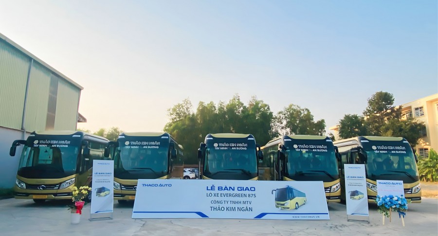 Bàn giao lô 05 xe bus Evergreen 87S phục vụ vận tải hành khách tuyến Tây Ninh - An Sương