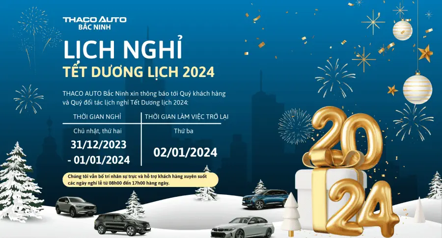 THÔNG BÁO LỊCH NGHỈ TẾT DƯƠNG LỊCH 2024