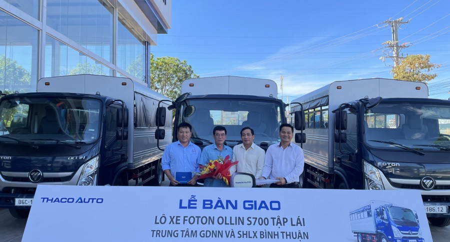 THACO AUTO Bình Thuận bàn giao lô xe Foton Ollin S700 tập lái cho chi nhánh Công ty CP ĐTXD TM Cát Tường Minh