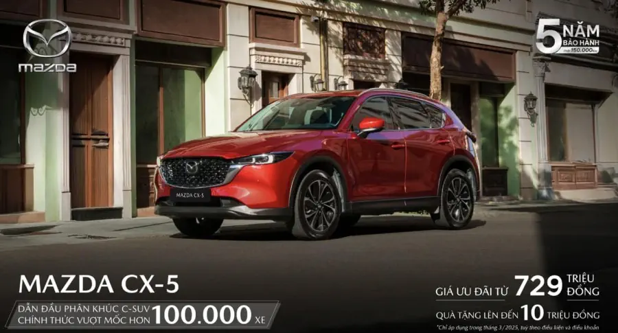 CỘT MỐC 100.000 XE | MAZDA CX-5 TRI ÂN KHÁCH HÀNG VỚI NHIỀU ƯU ĐÃI HẤP DẪN