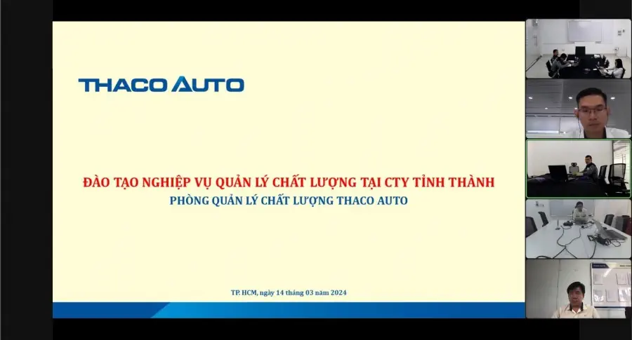 THACO AUTO Khánh Hoà tham gia chương trình đào tạo “Nghiệp vụ quản lý chất lượng xe cho nhân sự Quản lý Chất lượng Công ty tỉnh thành”