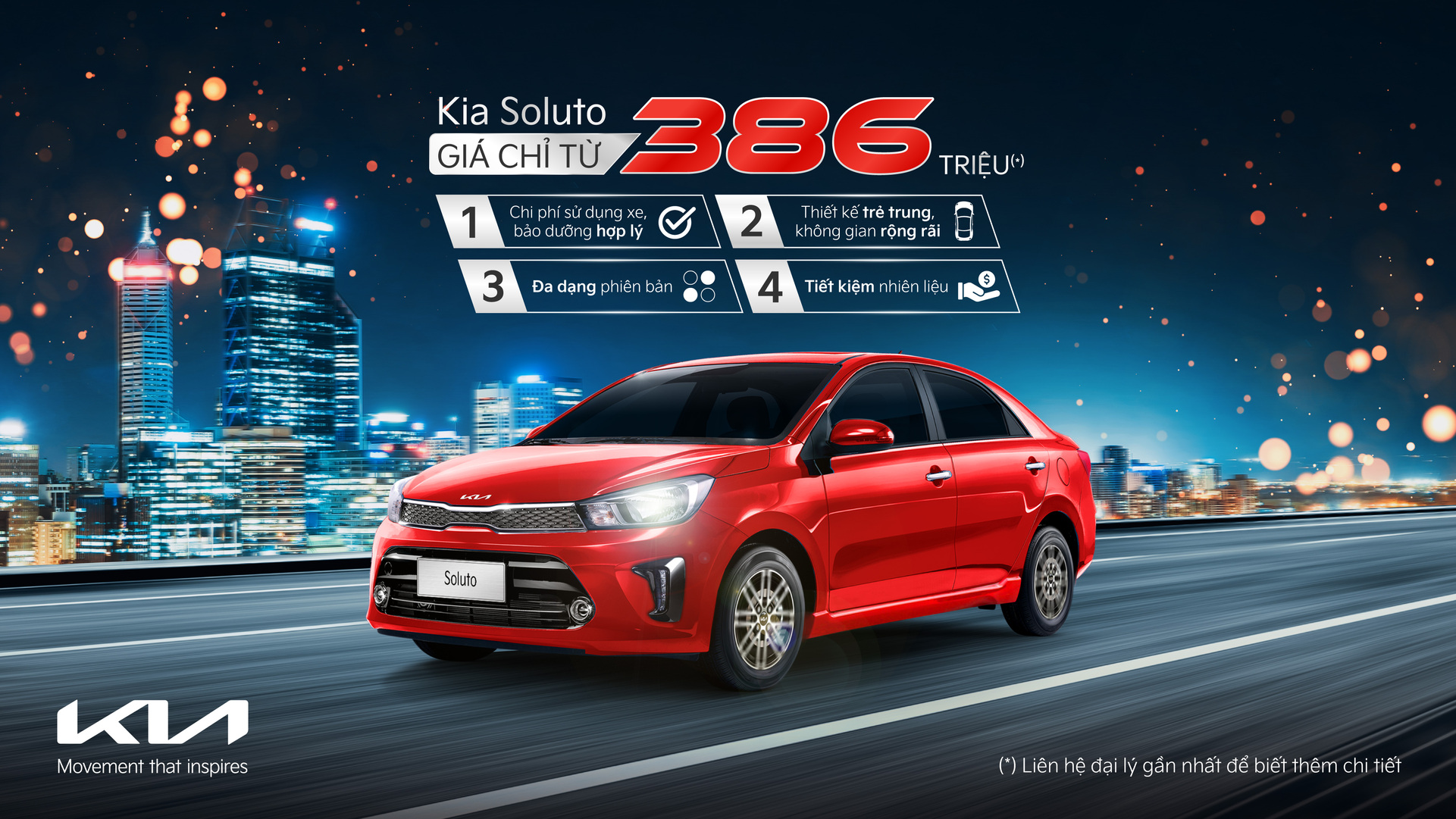 Kia Soluto áp dụng giá mới, cạnh tranh các xe cùng phân khúc