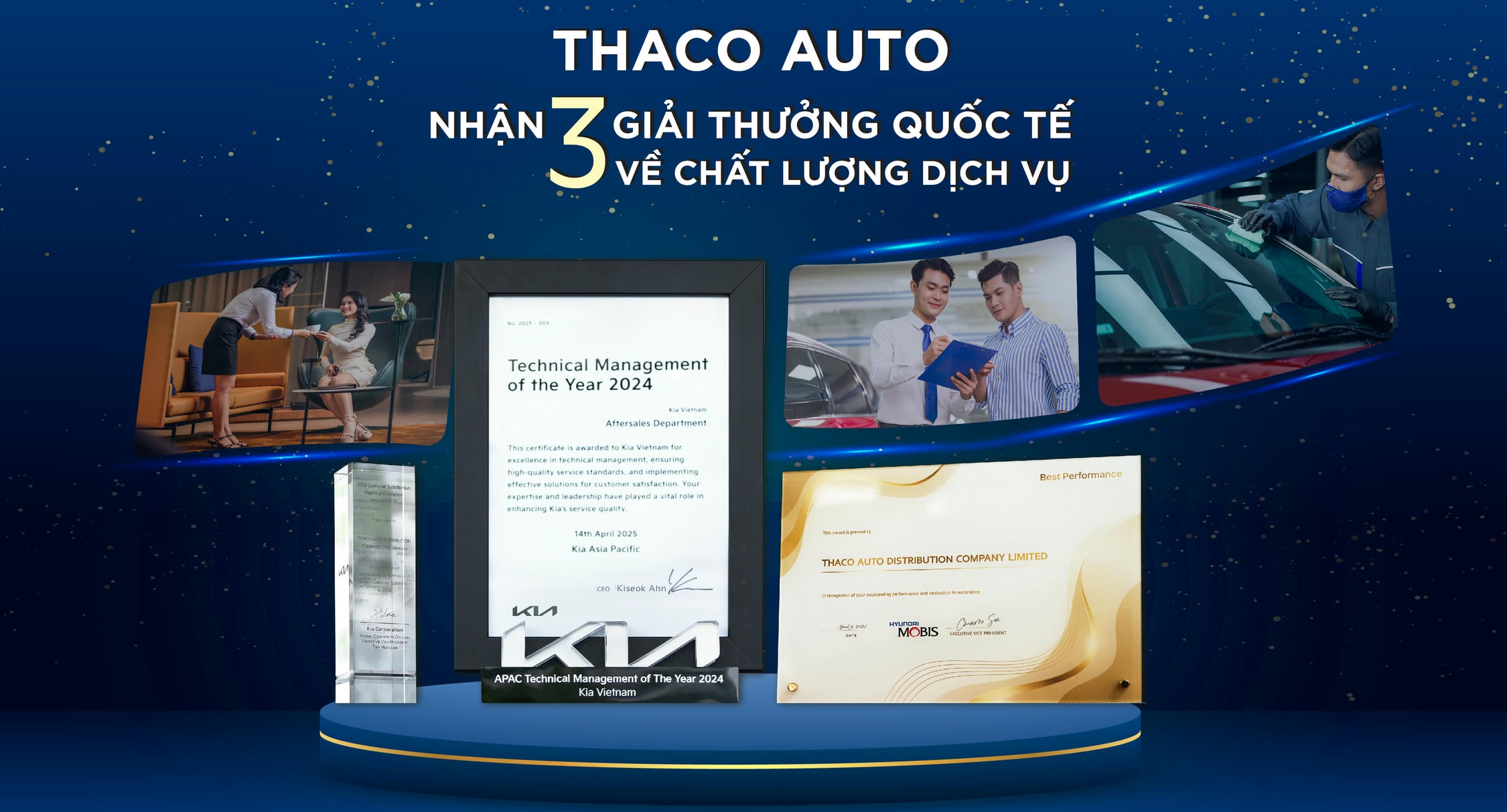 THACO AUTO nhận 3 giải thưởng quốc tế về chất lượng dịch vụ