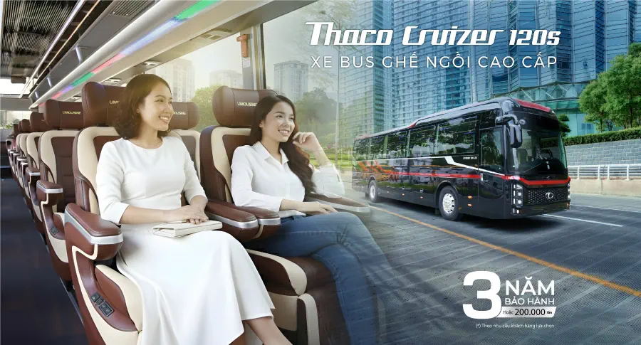 Ra mắt xe ghế ngồi cao cấp THACO Cruizer 120S thế hệ mới phiên bản 29 chỗ
