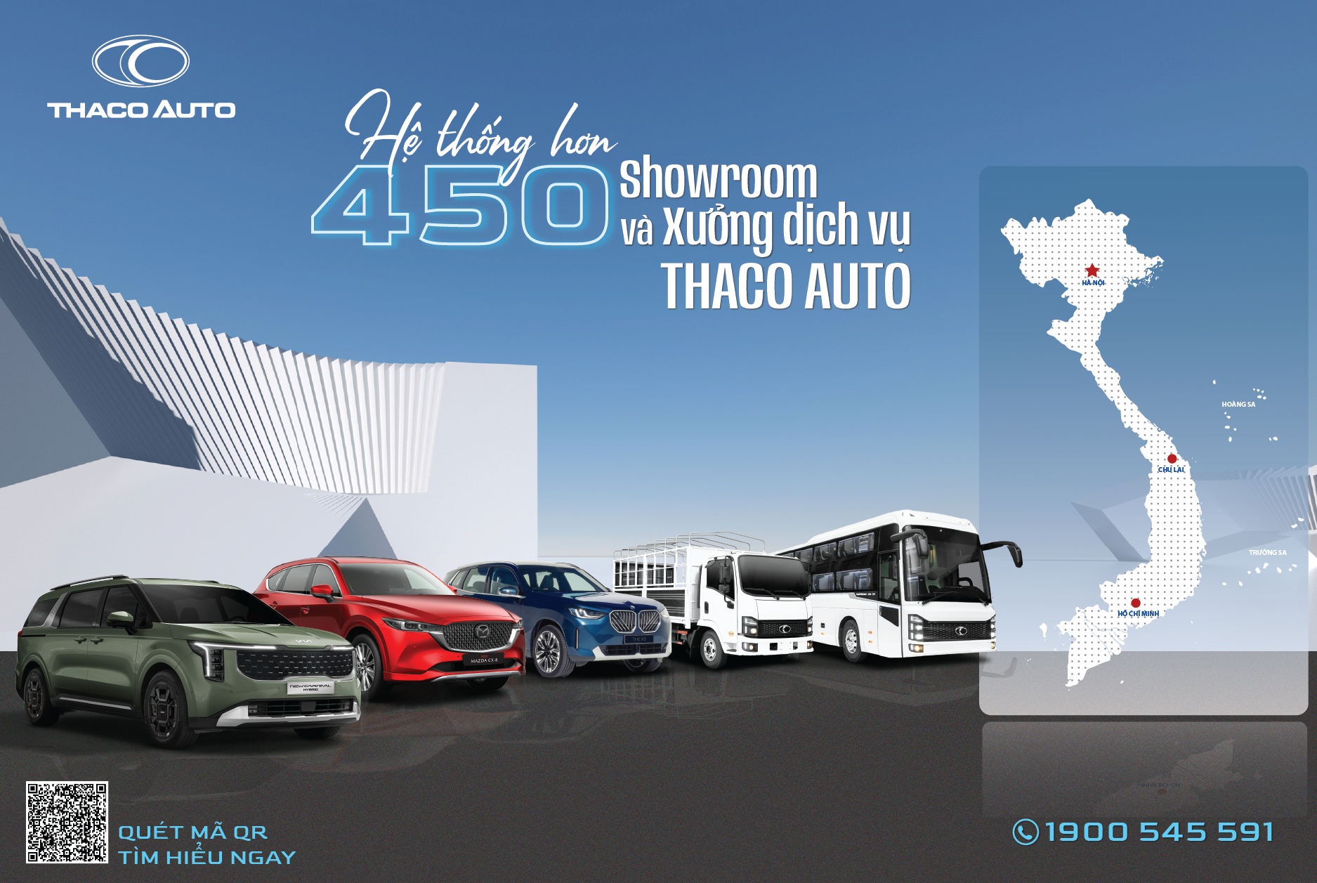 THACO AUTO - HỆ THỐNG HƠN 450 SHOWROOM VÀ XƯỞNG DỊCH VỤ