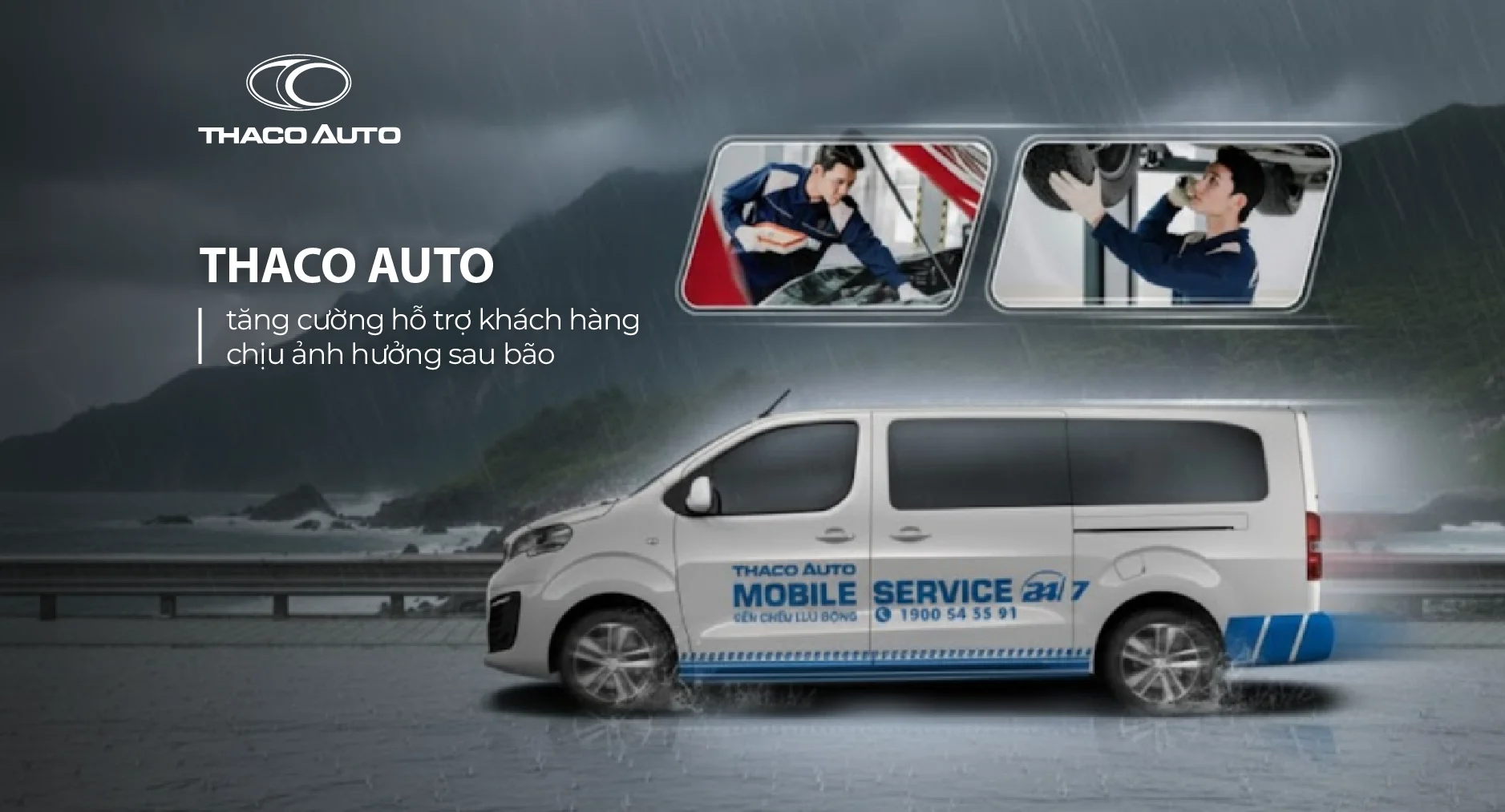 THACO AUTO tăng cường hỗ trợ khách hàng chịu ảnh hưởng sau bão