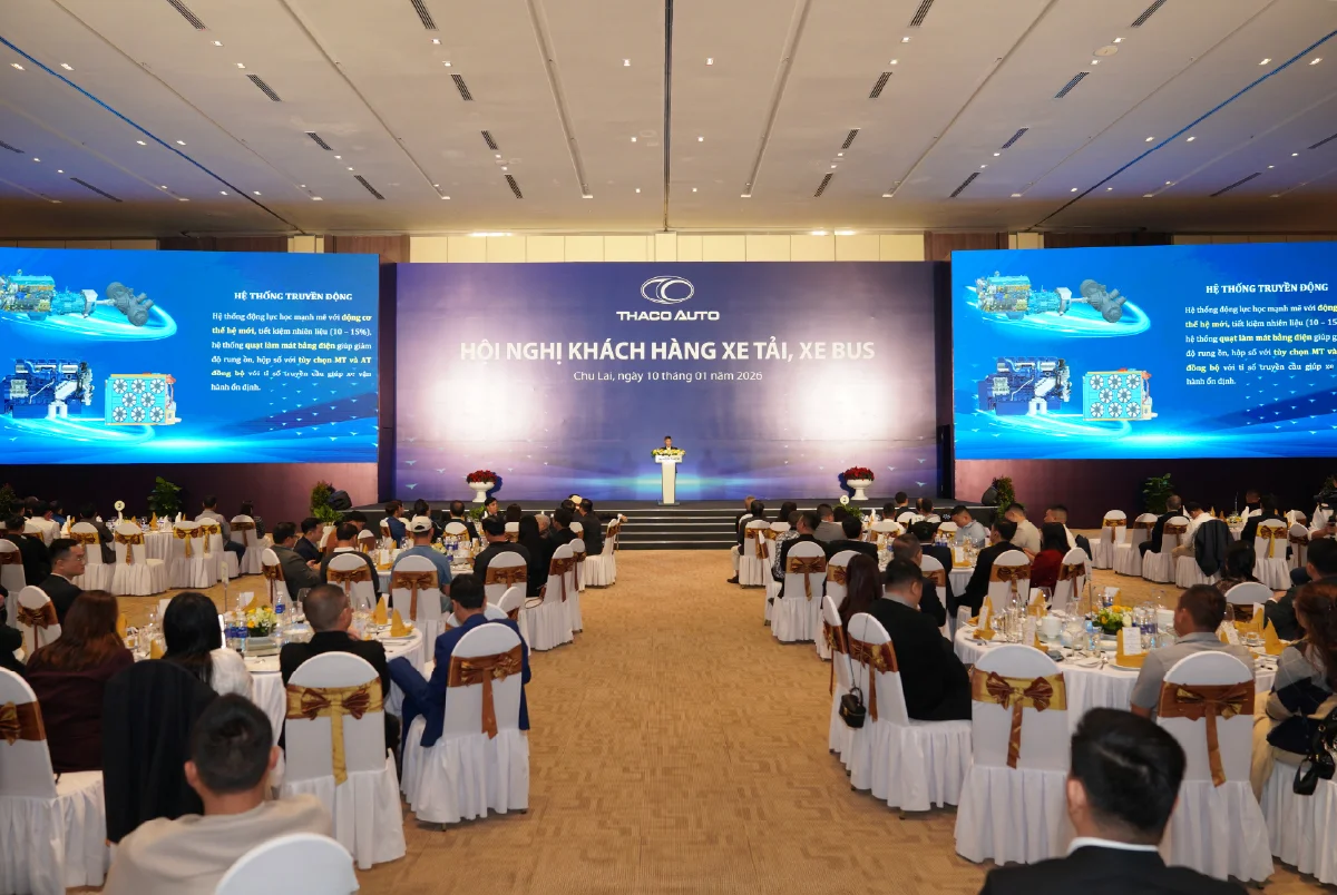 Ông Nguyễn Quang Bảo - TGĐ THACO AUTO phát biểu tại Hội nghị khách hàng xe Tải, xe Bus.webp