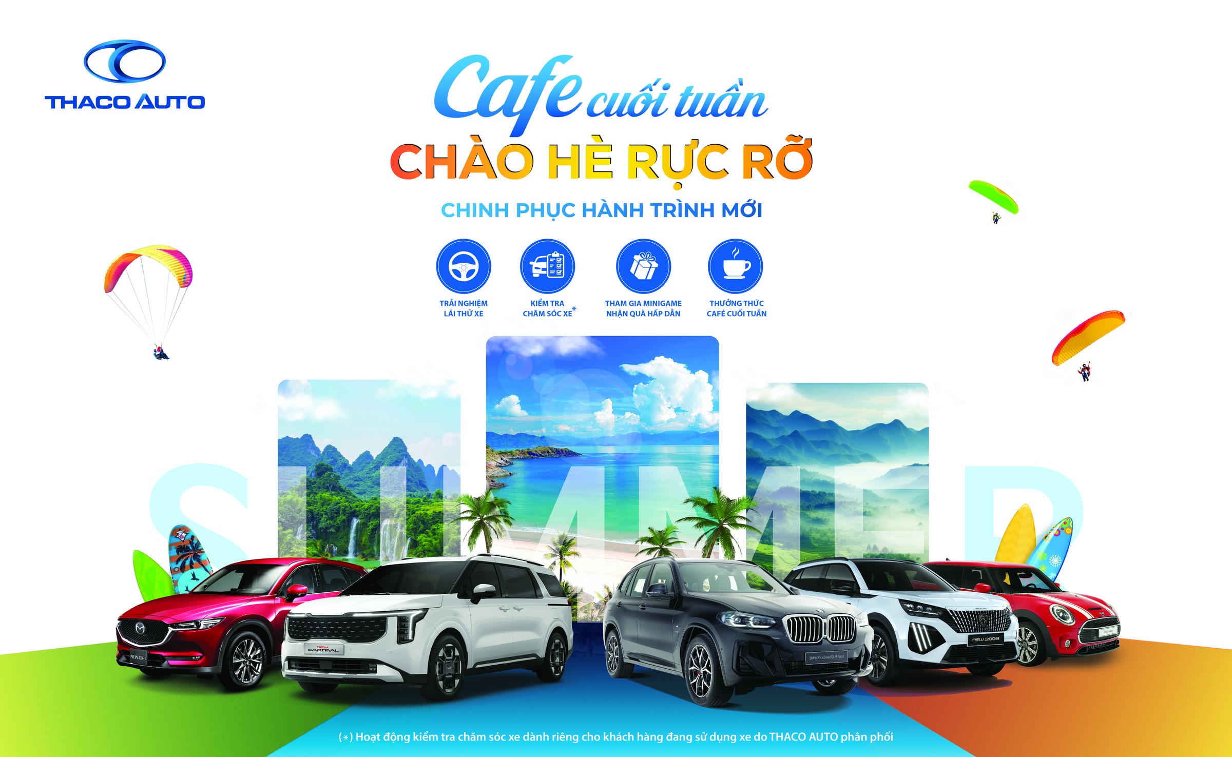 1.Chuỗi sự kiện “Cafe cuối tuần” được tổ chức tại hệ thống showroom THACO AUTO trên toàn quốc