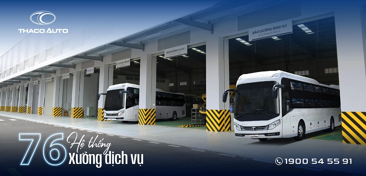 hệ thống xưởng dịch vụ THACO TRUCK & BUS