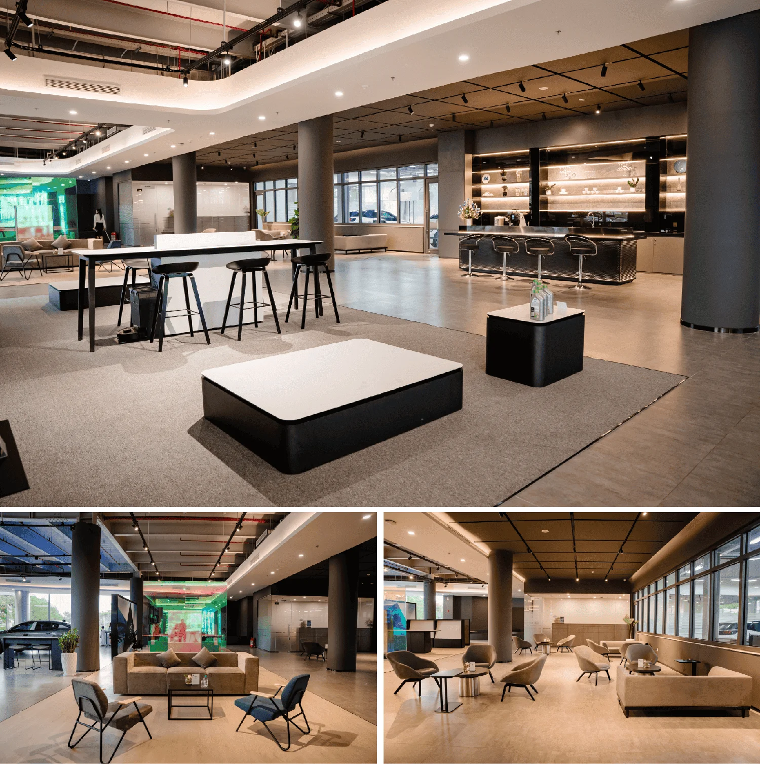 Không gian bên trong Showroom được thiết kế hiện đại và bố trí khoa học.webp