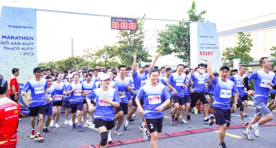 Khối Sản xuất - THACO AUTO tổ chức chạy Marathon lần đầu tiên tại KCN THACO Chu Lai