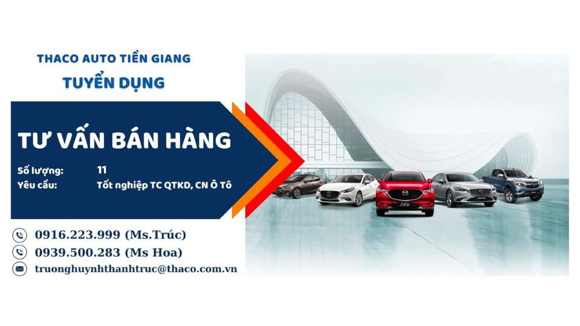 THACO AUTO Tiền Giang tuyển dụng