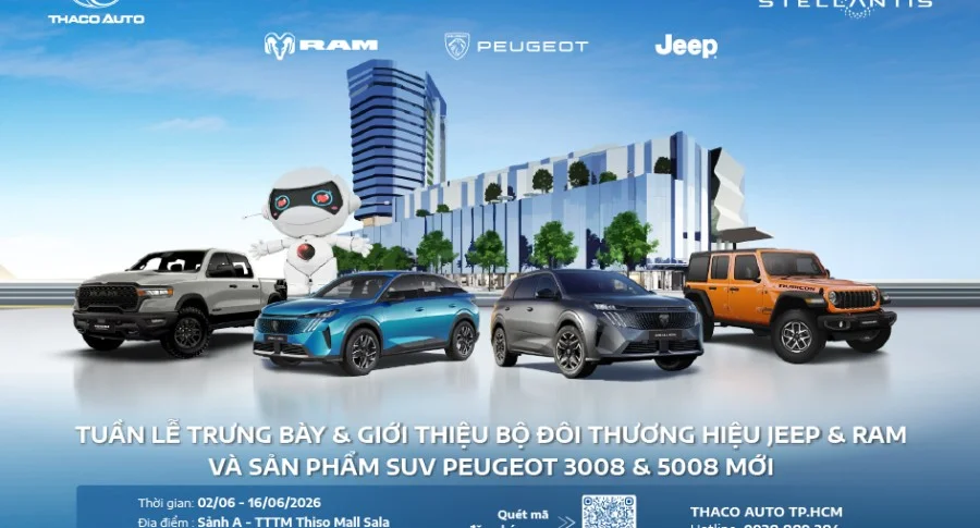 Tuần lễ trưng bày & giới thiệu bộ đôi thương hiệu Jeep & Ram và sản phẩm suv Peugeot 3008 & 5008 hoàn toàn mới