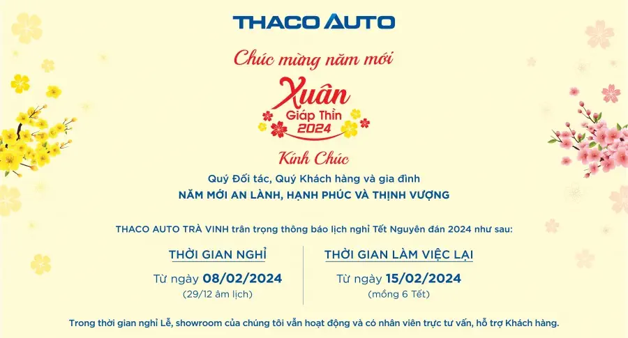 THÔNG BÁO LỊCH NGHỈ TẾT NGUYÊN ĐÁN 2024