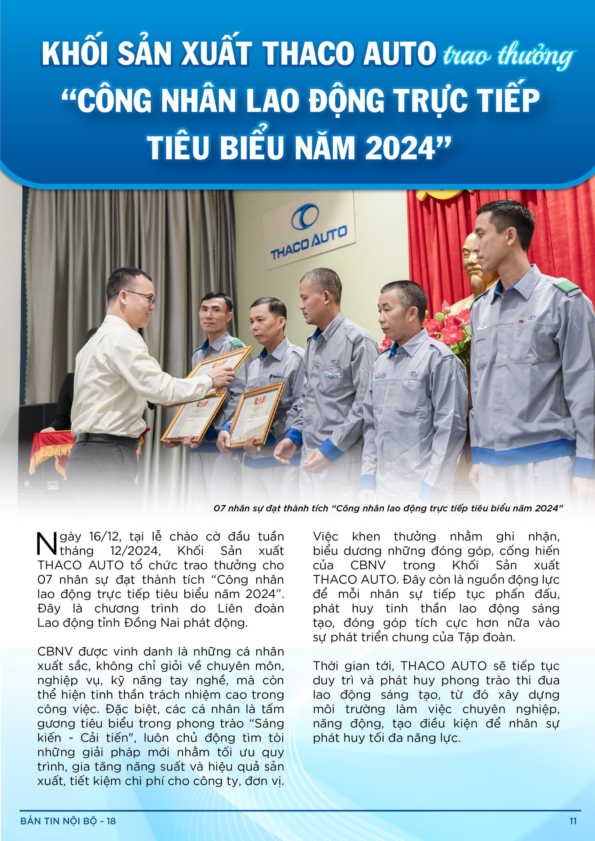 BẢN TIN NỘI BỘ SỐ18-11