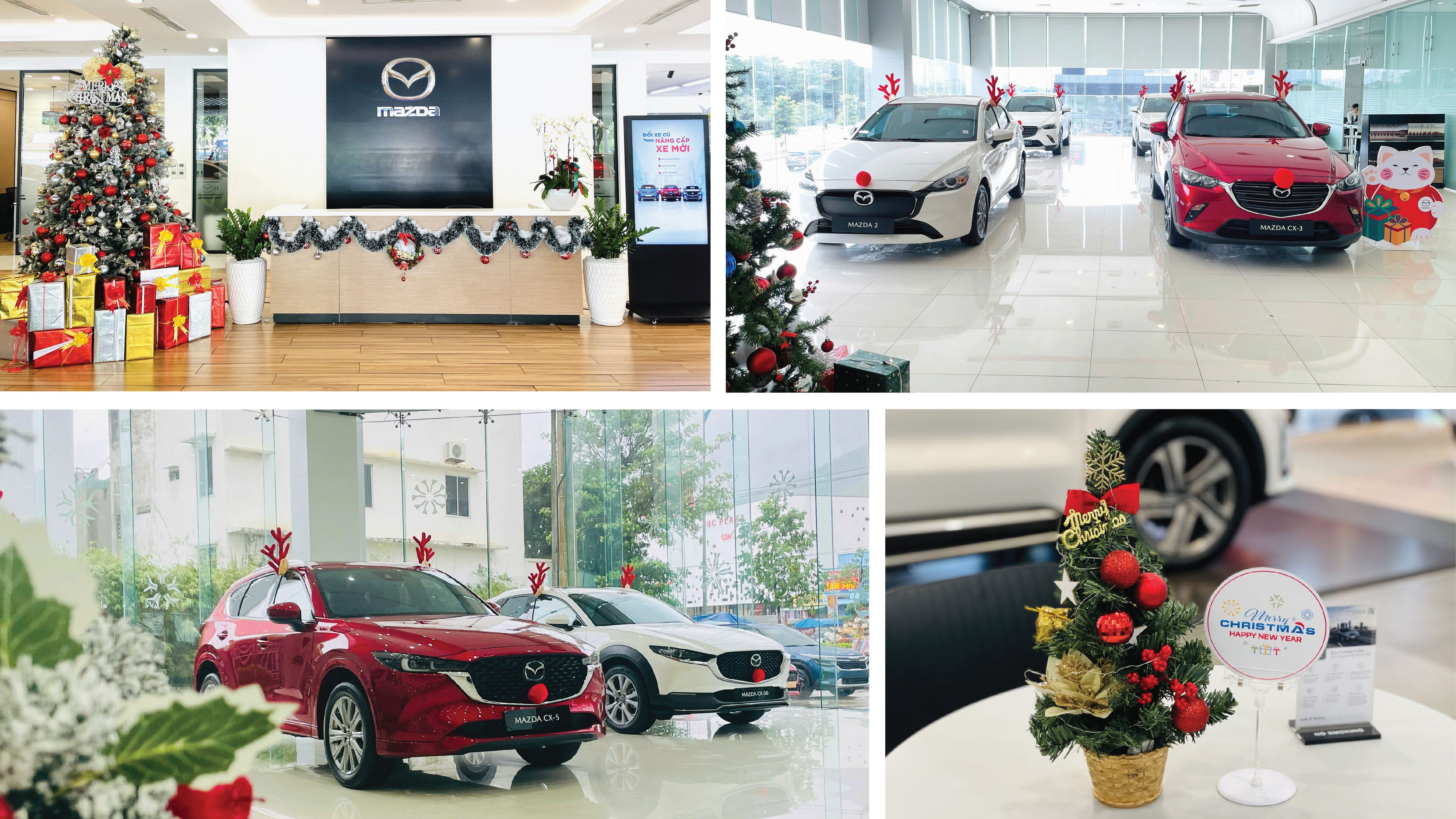 Các họa tiết Giáng sinh tạo điểm nhấn ấn tượng cho các showroom Mazda