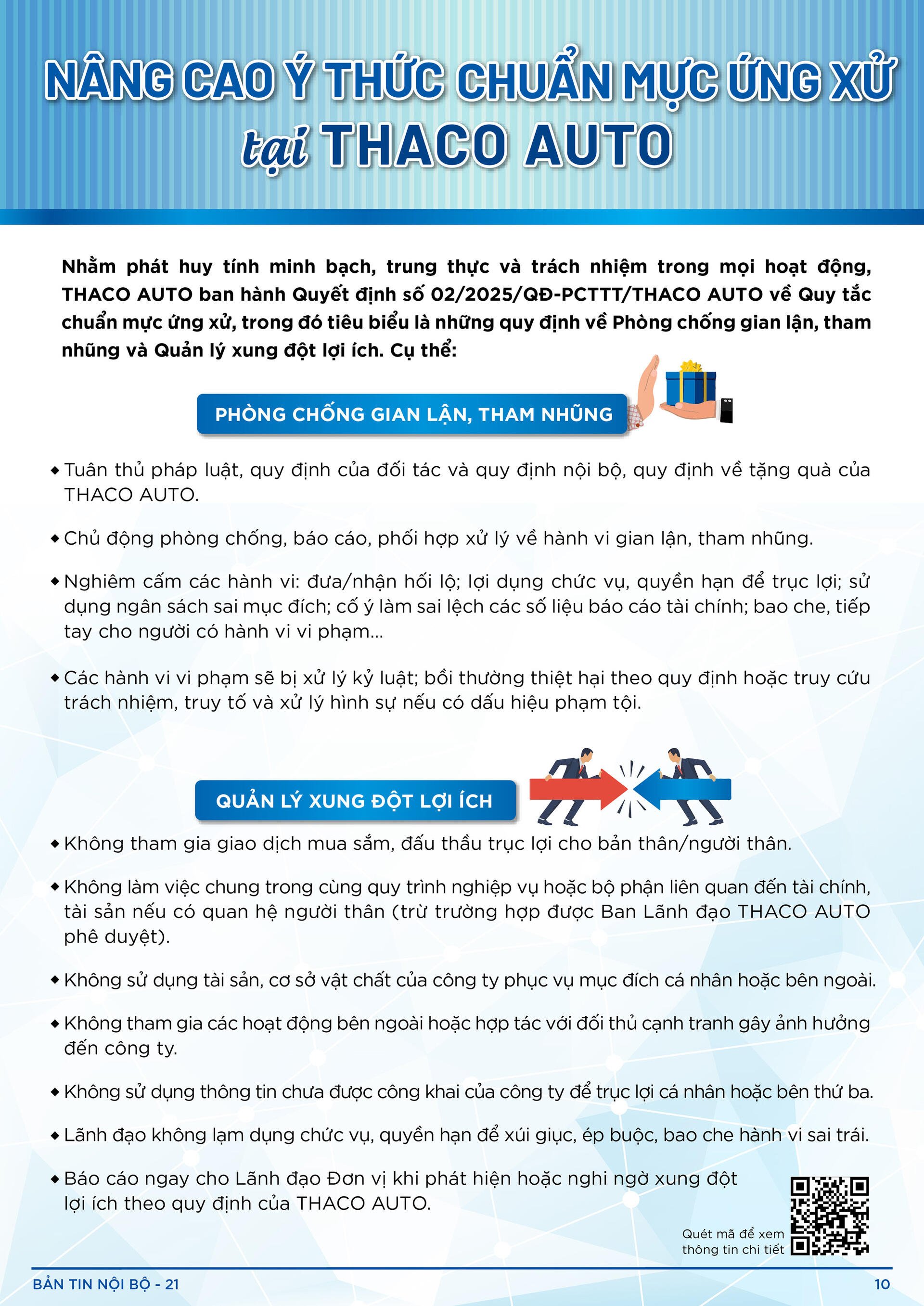 BẢN TIN NỘI BỘ SỐ 21-10