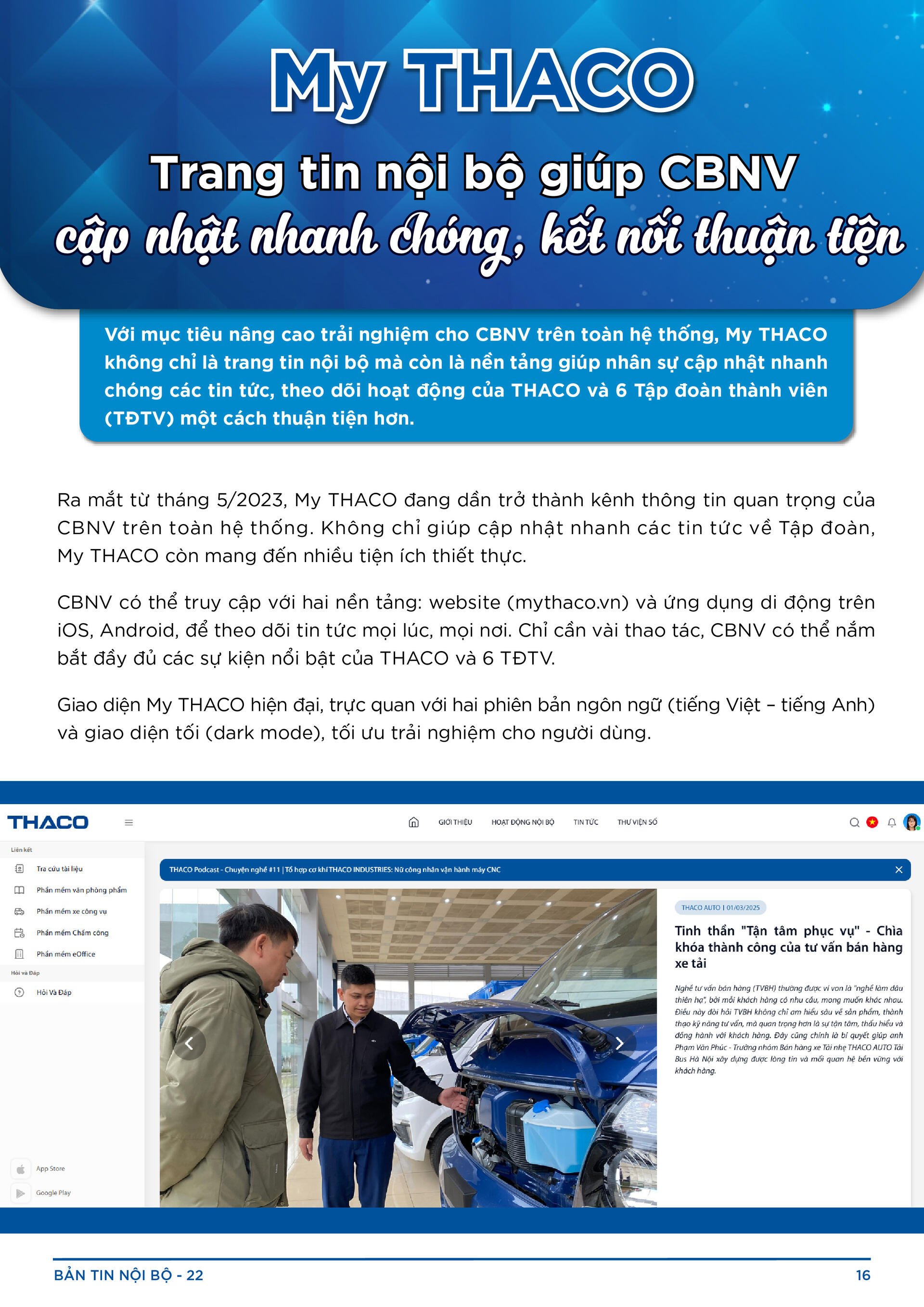 BẢN TIN NỘI BỘ SỐ 22-16