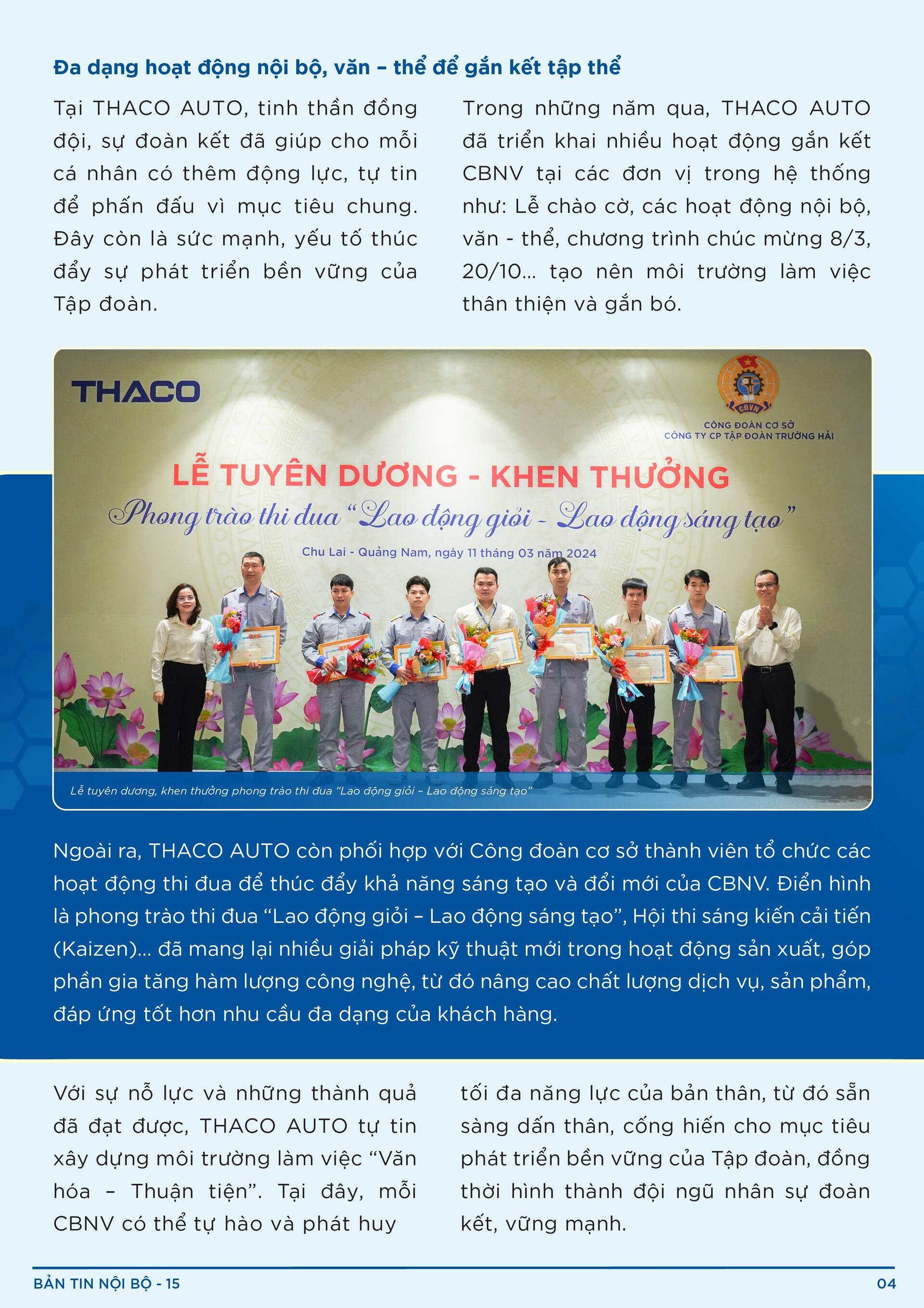 BẢN TIN NỘI BỘ SỐ 15-1-04