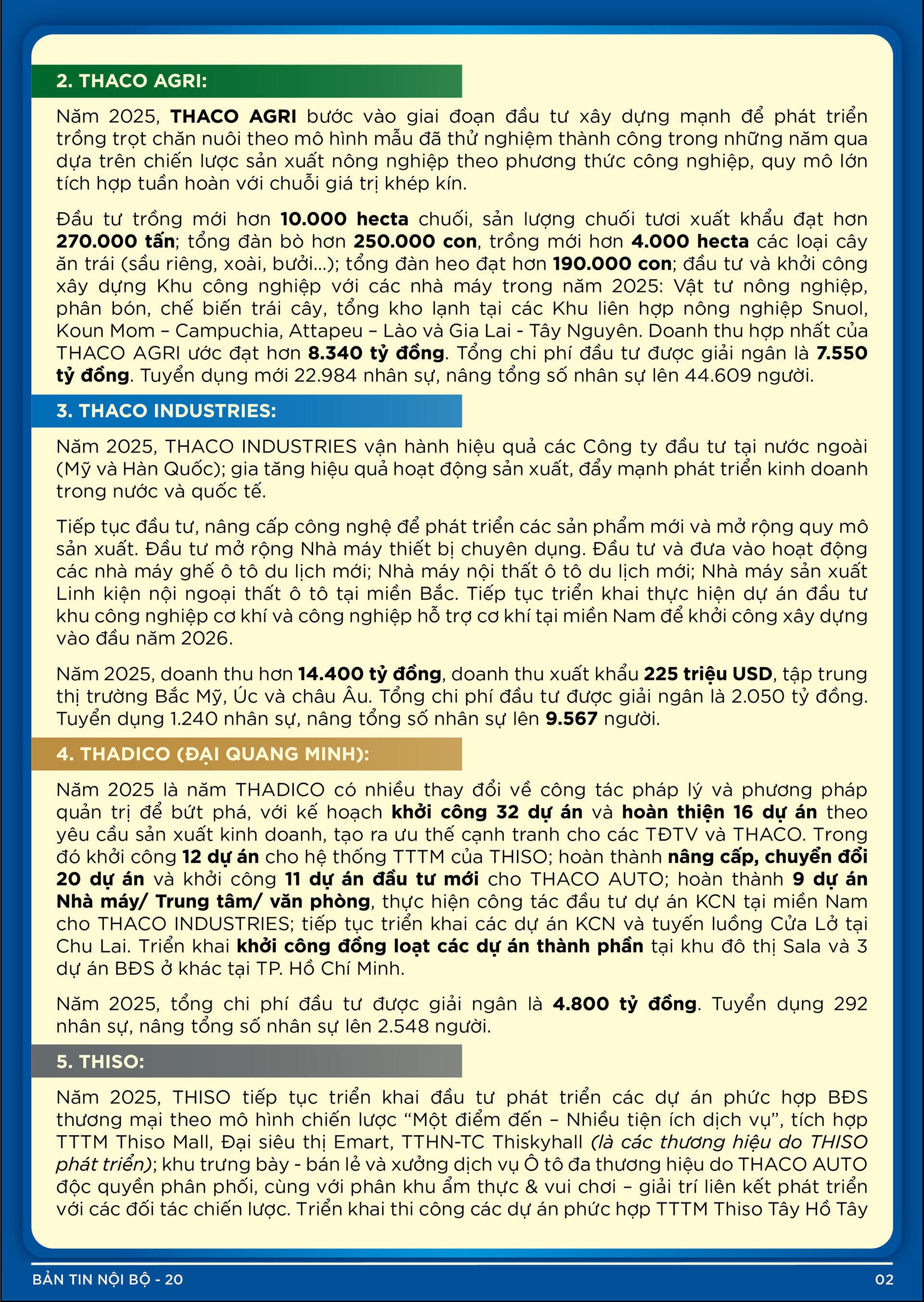 BẢN TIN NỘI BỘ SỐ 20-02