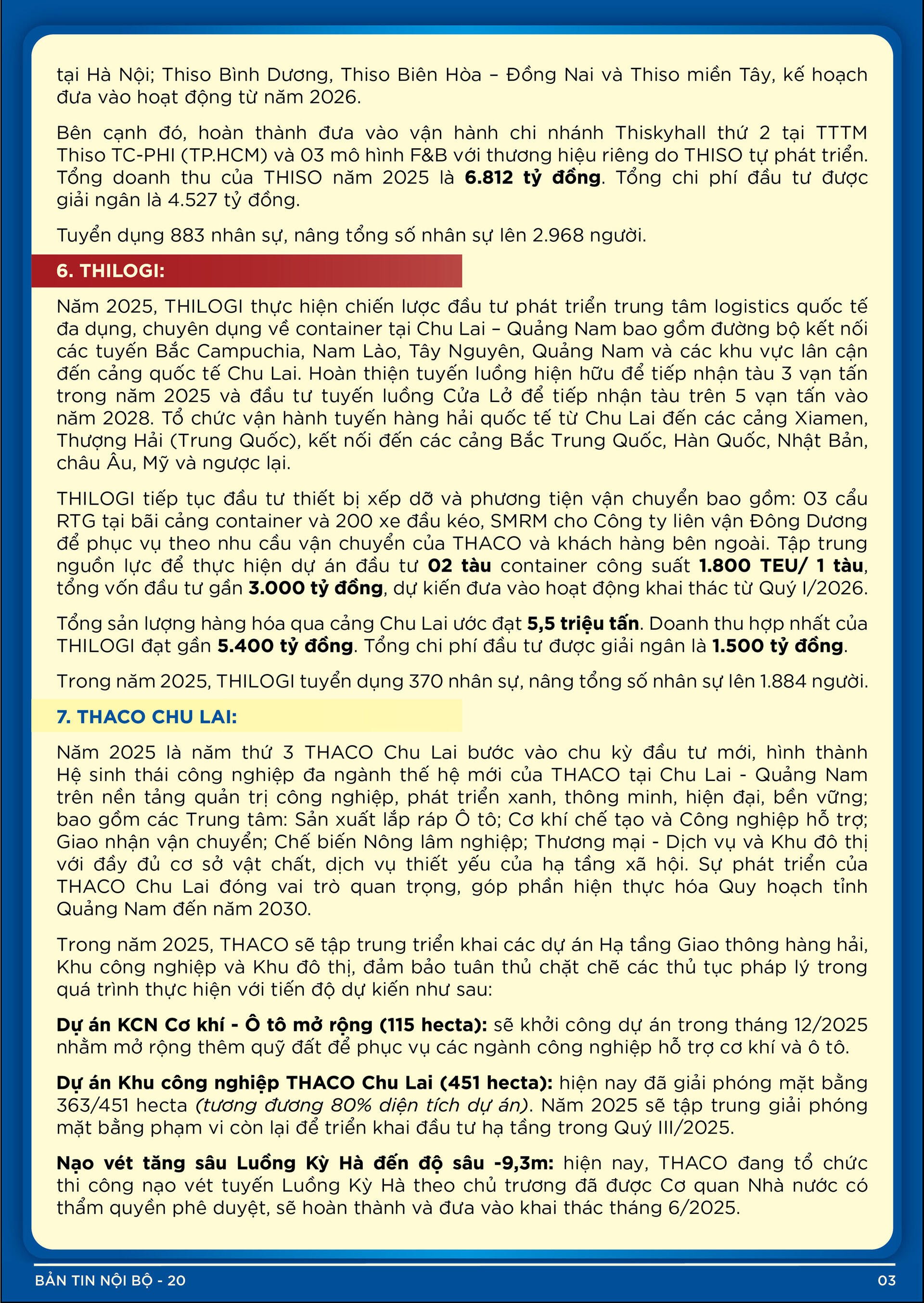 BẢN TIN NỘI BỘ SỐ 20-03