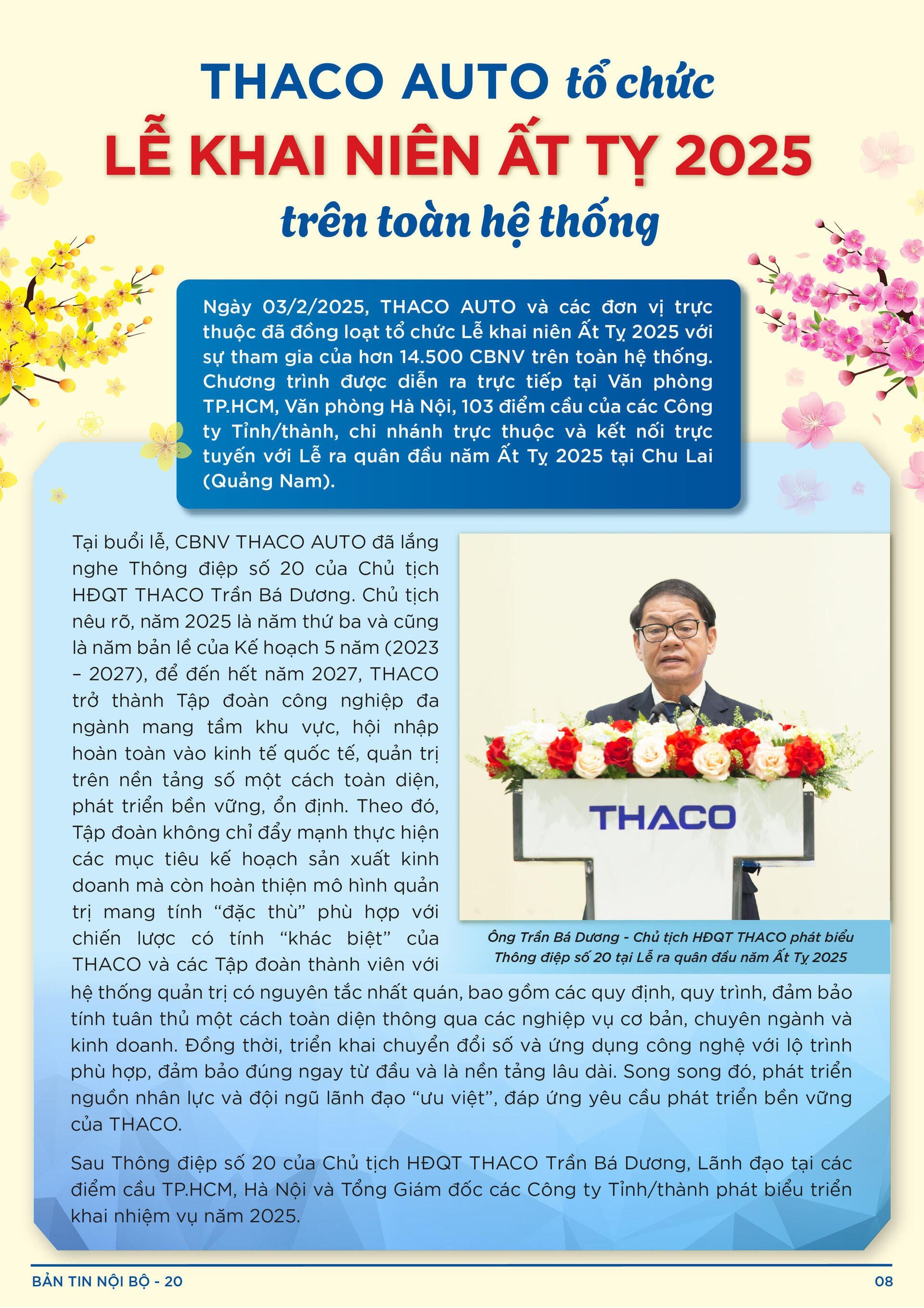 BẢN TIN NỘI BỘ SỐ 20-08